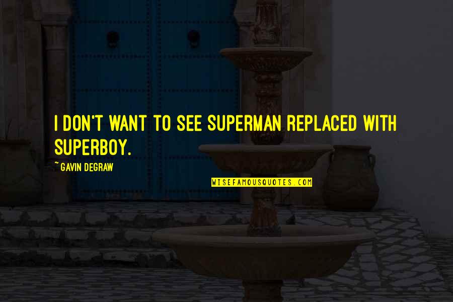 The New Year 2013 Quotes By Gavin DeGraw: I don't want to see Superman replaced with