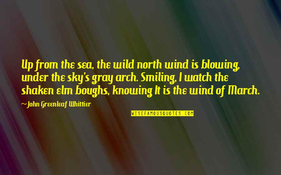 The North Wind Quotes By John Greenleaf Whittier: Up from the sea, the wild north wind