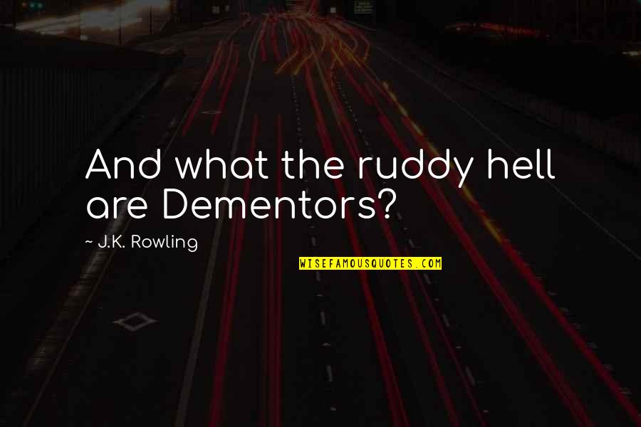 The North Woods Quotes By J.K. Rowling: And what the ruddy hell are Dementors?