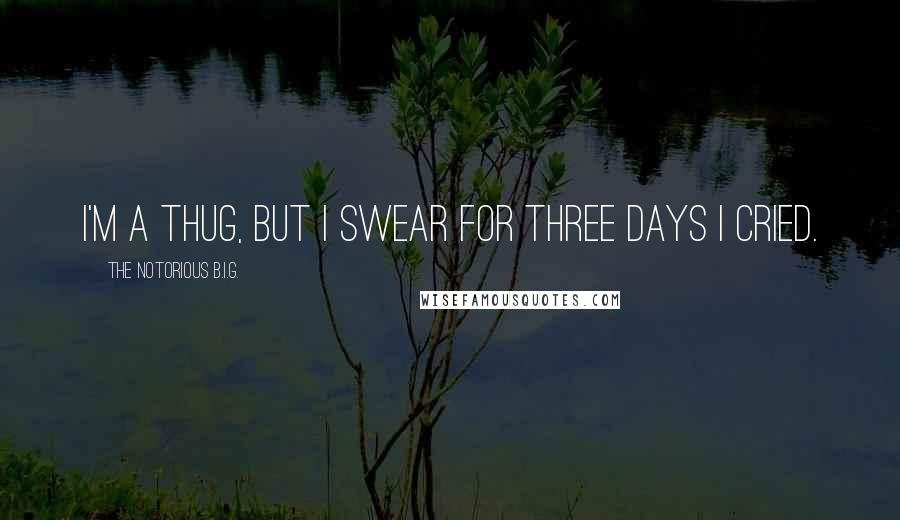 The Notorious B.I.G. quotes: I'm a thug, but I swear for three days I cried.