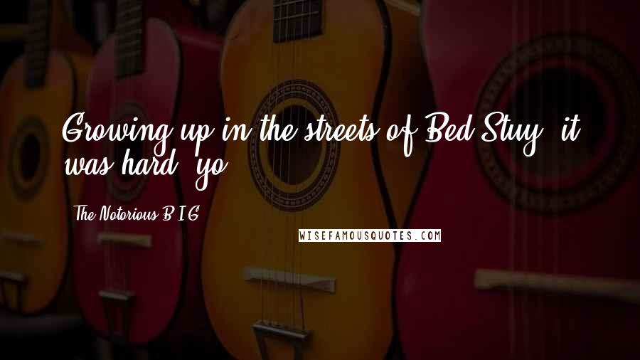 The Notorious B.I.G. quotes: Growing up in the streets of Bed-Stuy, it was hard, yo.