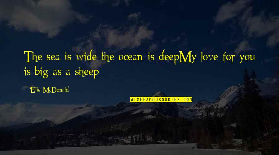 The Ocean And Family Quotes By Ellie McDonald: The sea is wide the ocean is deepMy