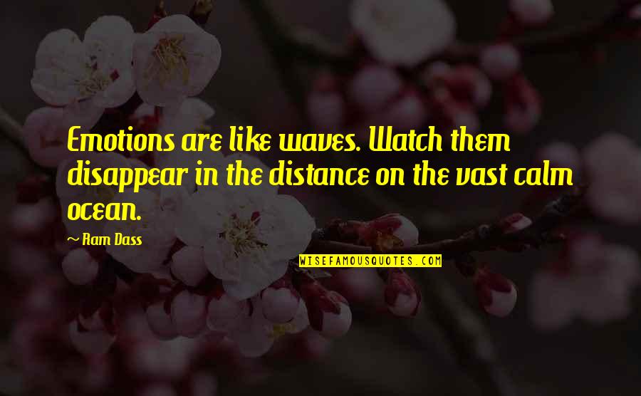 The Ocean Waves Quotes By Ram Dass: Emotions are like waves. Watch them disappear in