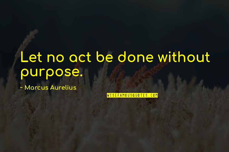 The Odyssey Charybdis Quotes By Marcus Aurelius: Let no act be done without purpose.