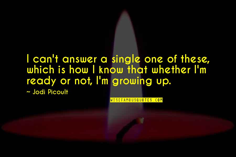 The Odyssey Lotus Eaters Quotes By Jodi Picoult: I can't answer a single one of these,