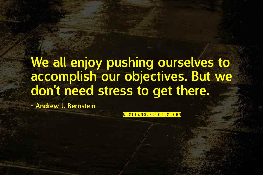 The Office Episode 1 Quotes By Andrew J. Bernstein: We all enjoy pushing ourselves to accomplish our