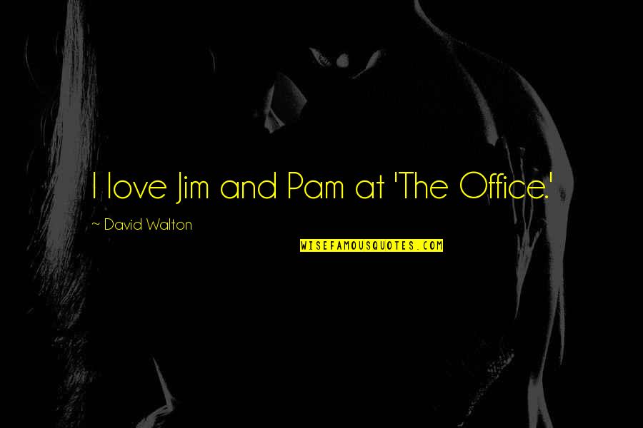 The Office Pam Quotes By David Walton: I love Jim and Pam at 'The Office.'