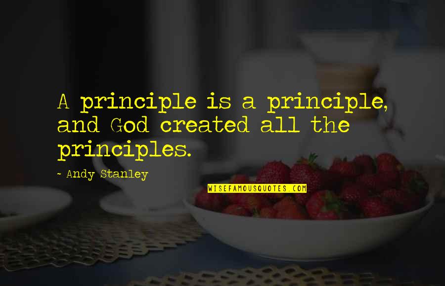 The Office Product Recall Quotes By Andy Stanley: A principle is a principle, and God created