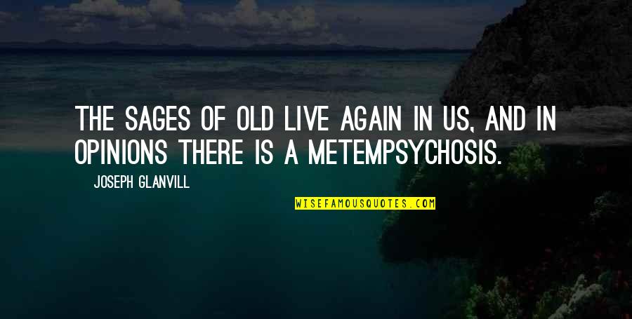 The Old Us Quotes By Joseph Glanvill: The sages of old live again in us,