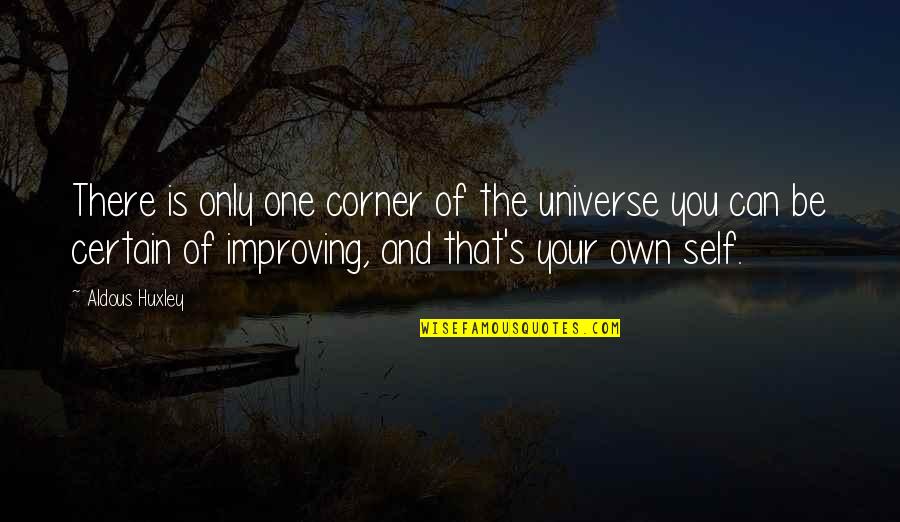 The One And Only Quotes By Aldous Huxley: There is only one corner of the universe