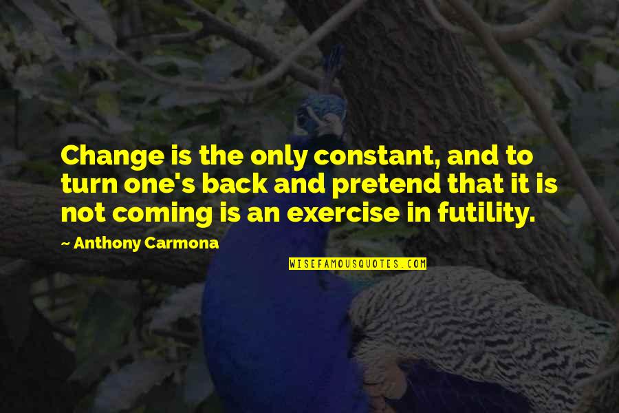 The One Constant Is Change Quotes By Anthony Carmona: Change is the only constant, and to turn