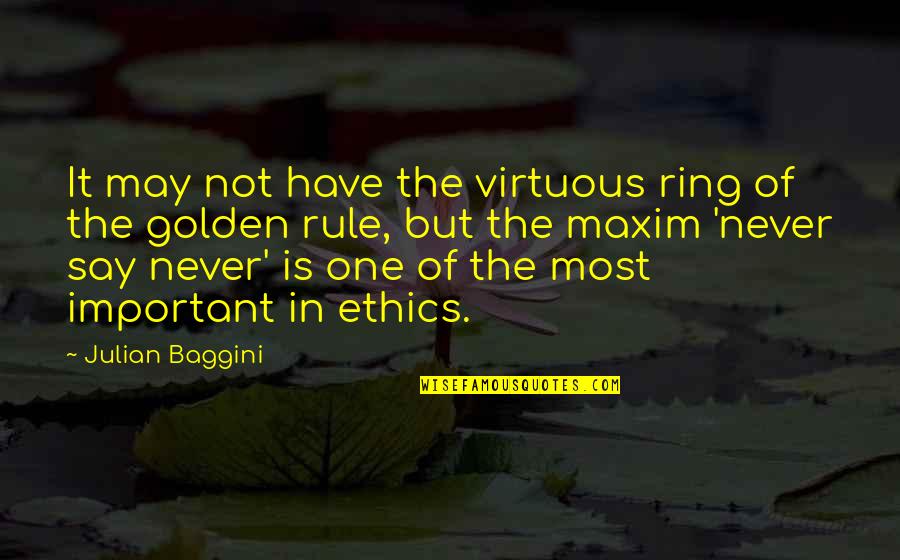 The One Ring Quotes By Julian Baggini: It may not have the virtuous ring of