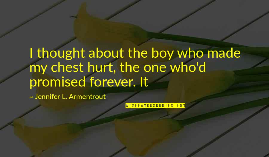 The One Who Hurt You Quotes By Jennifer L. Armentrout: I thought about the boy who made my