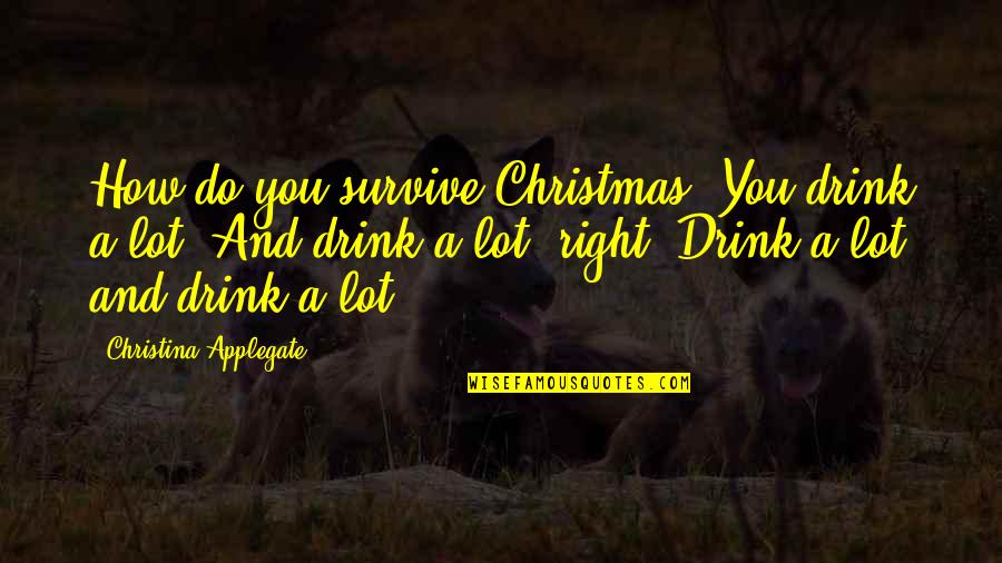 The One You Love Leaving Quotes By Christina Applegate: How do you survive Christmas? You drink a
