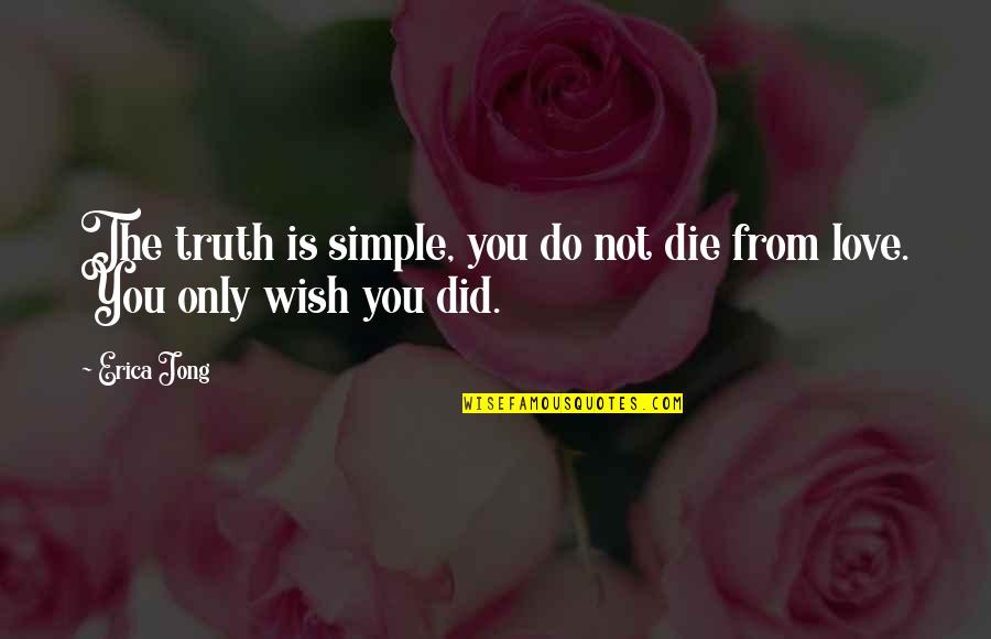 The Only Love Quotes By Erica Jong: The truth is simple, you do not die