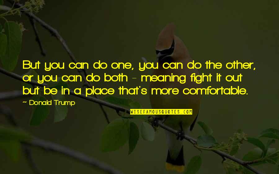 The Only One Fighting Quotes By Donald Trump: But you can do one, you can do