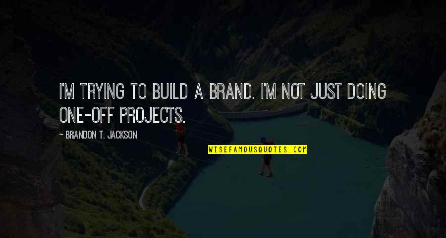 The Only One Trying Quotes By Brandon T. Jackson: I'm trying to build a brand. I'm not