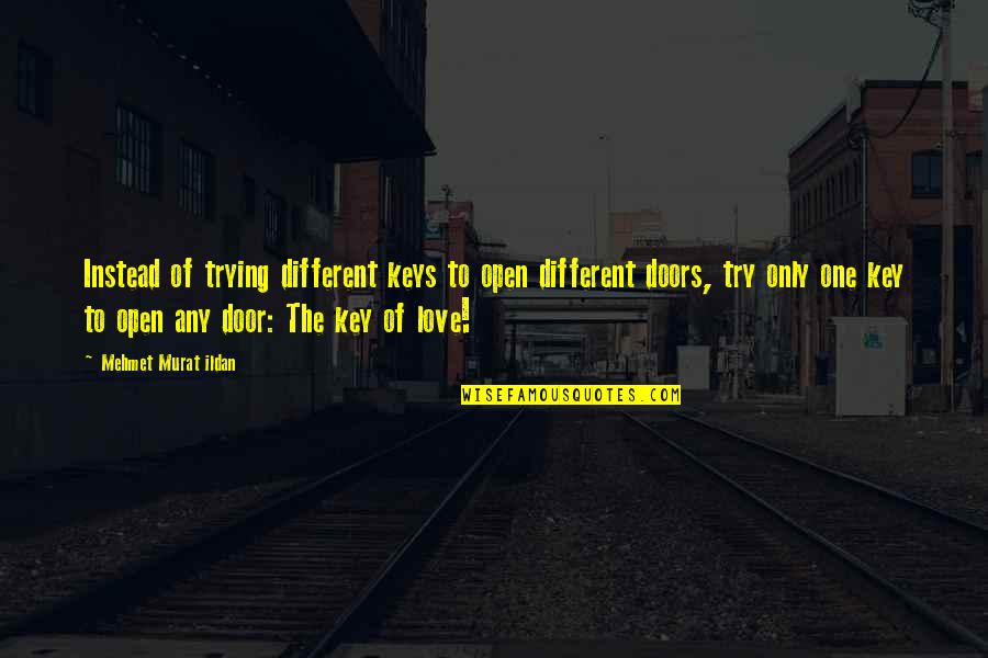 The Only One Trying Quotes By Mehmet Murat Ildan: Instead of trying different keys to open different