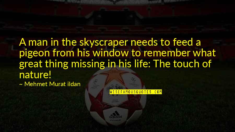 The Only Thing Missing Is You Quotes By Mehmet Murat Ildan: A man in the skyscraper needs to feed