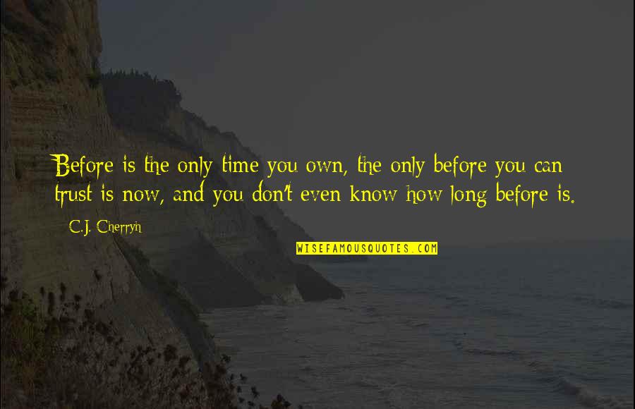The Only Time Is Now Quotes By C.J. Cherryh: Before is the only time you own, the
