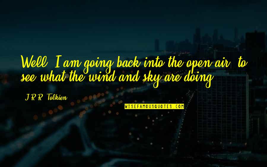 The Open Air Quotes By J.R.R. Tolkien: Well, I am going back into the open
