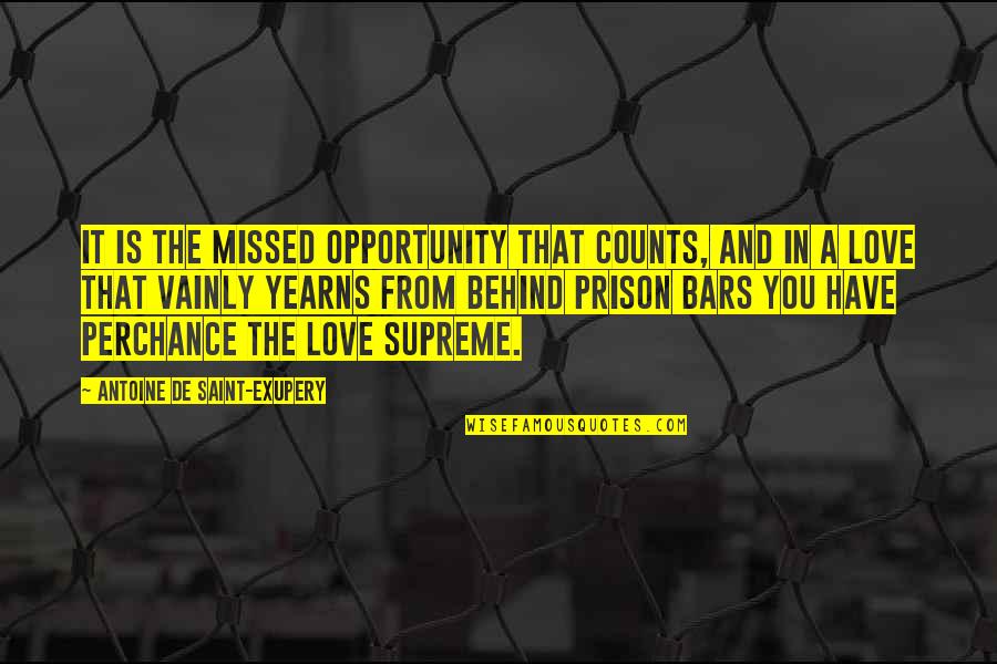 The Opportunity Quotes By Antoine De Saint-Exupery: It is the missed opportunity that counts, and