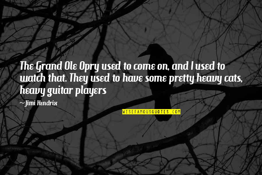 The Opry Quotes By Jimi Hendrix: The Grand Ole Opry used to come on,