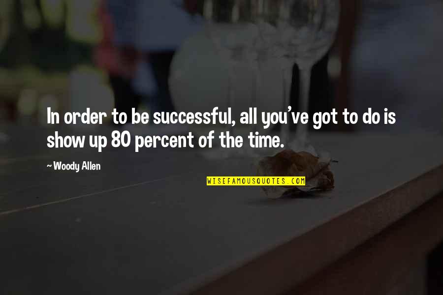 The Order Of Time Quotes By Woody Allen: In order to be successful, all you've got