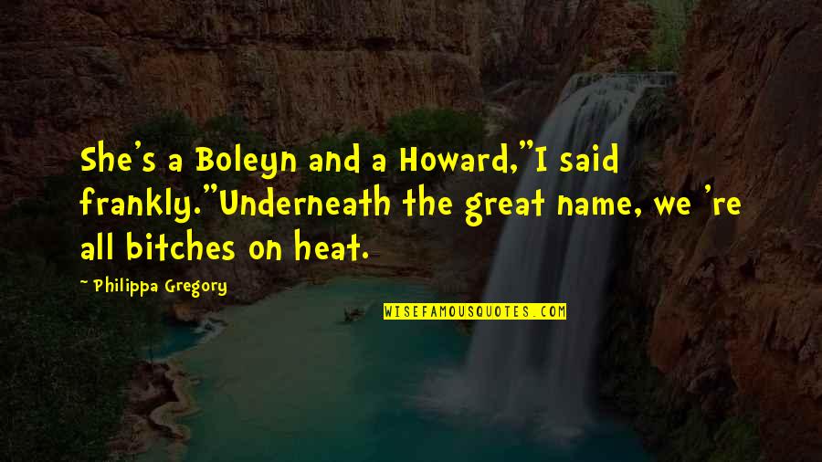 The Other Boleyn Quotes By Philippa Gregory: She's a Boleyn and a Howard,"I said frankly."Underneath The Other Boleyn Quotes By Philippa Gregory: She's a Boleyn and a Howard,"I said frankly."Underneath