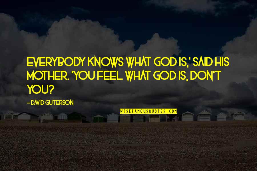 The Other David Guterson Quotes By David Guterson: Everybody knows what God is,' said his mother.