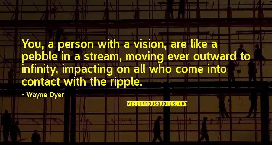 The Other Person Moving On Quotes By Wayne Dyer: You, a person with a vision, are like