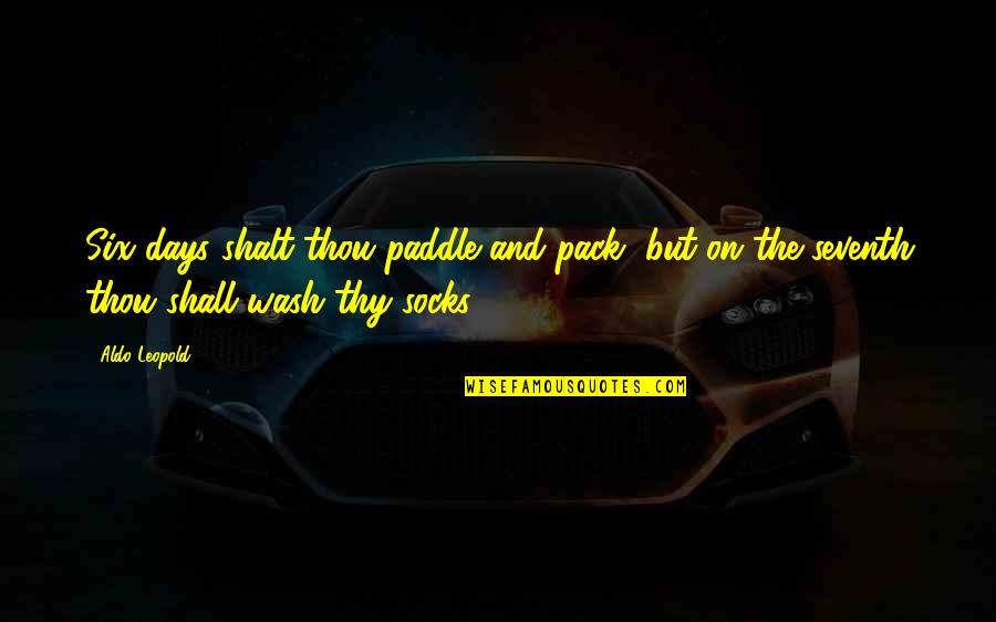 The Pack Quotes By Aldo Leopold: Six days shalt thou paddle and pack, but