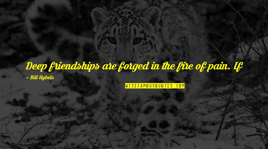 The Pain Is Deep Quotes By Bill Hybels: Deep friendships are forged in the fire of The Pain Is Deep Quotes By Bill Hybels: Deep friendships are forged in the fire of
