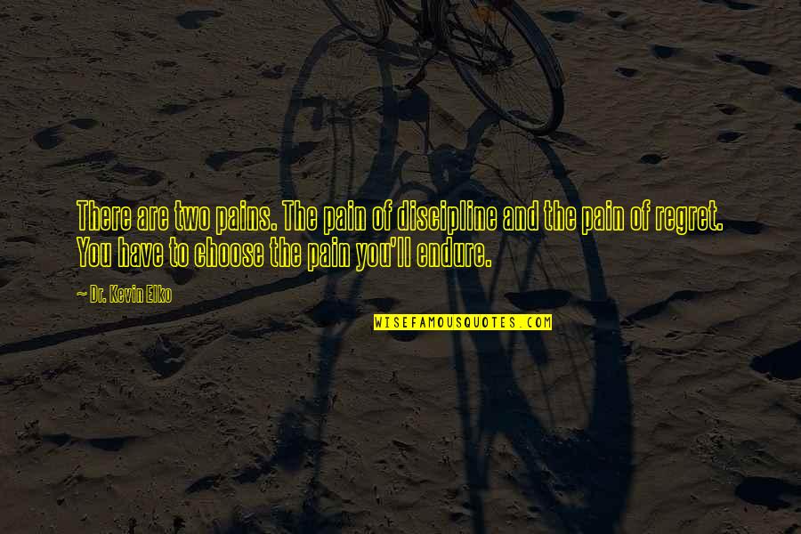 The Pain Of Regret Quotes By Dr. Kevin Elko: There are two pains. The pain of discipline The Pain Of Regret Quotes By Dr. Kevin Elko: There are two pains. The pain of discipline