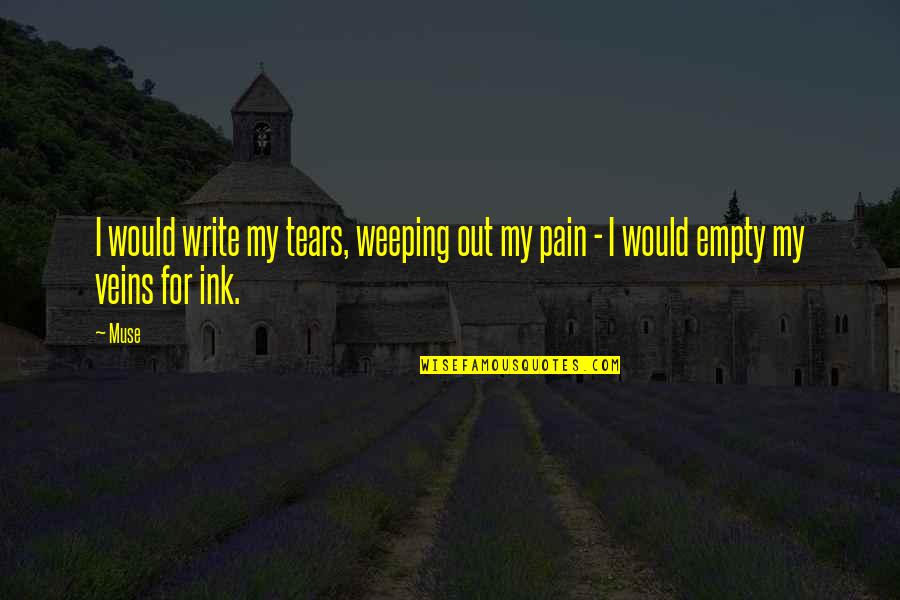 The Pain Of Writing Quotes By Muse: I would write my tears, weeping out my