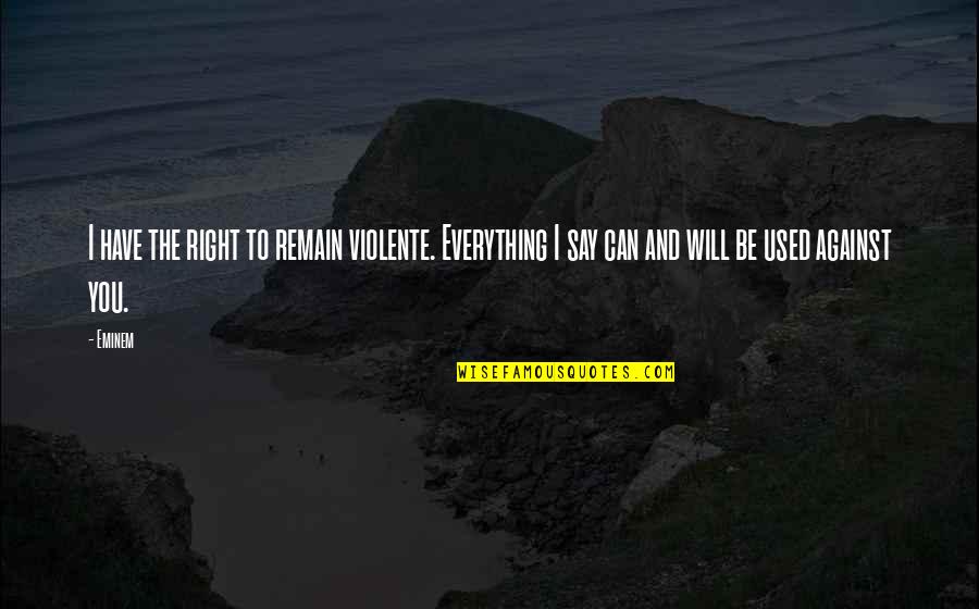 The Painted Door Setting Quotes By Eminem: I have the right to remain violente. Everything