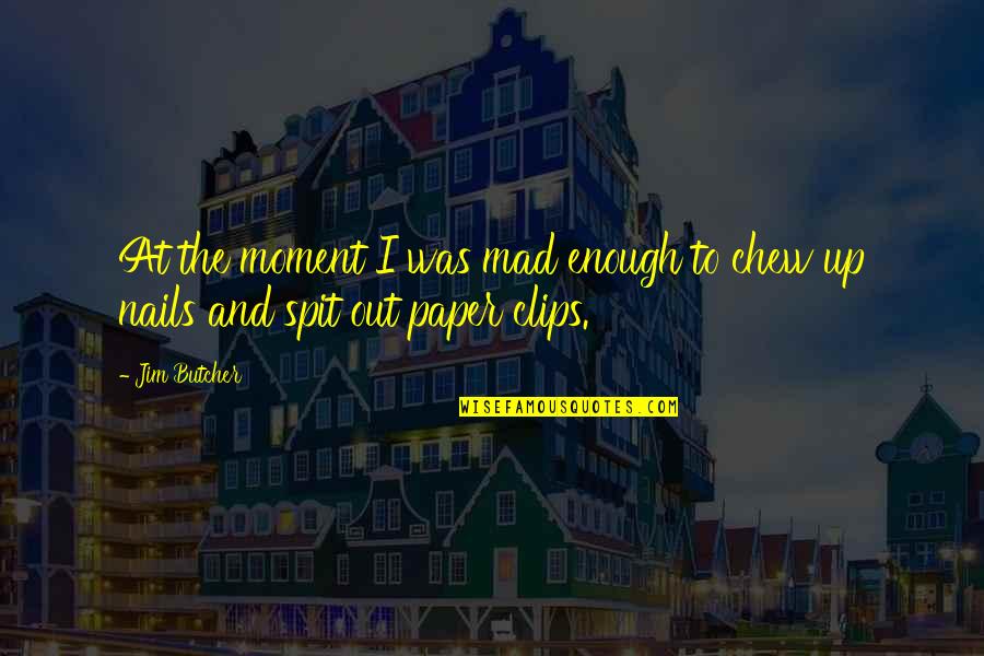 The Paper Quotes By Jim Butcher: At the moment I was mad enough to
