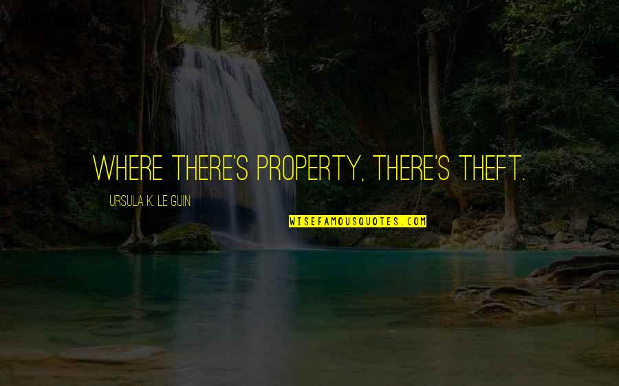 The Parsley Massacre Quotes By Ursula K. Le Guin: Where there's property, there's theft. The Parsley Massacre Quotes By Ursula K. Le Guin: Where there's property, there's theft.