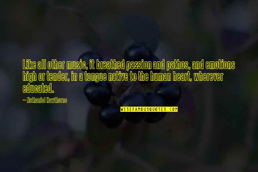 The Passion Of Music Quotes By Nathaniel Hawthorne: Like all other music, it breathed passion and