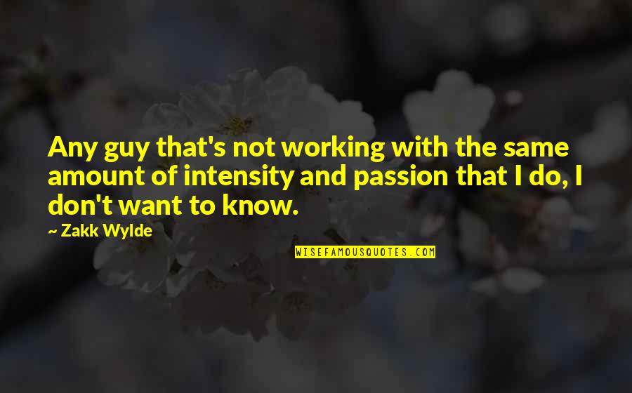 The Passion Quotes By Zakk Wylde: Any guy that's not working with the same
