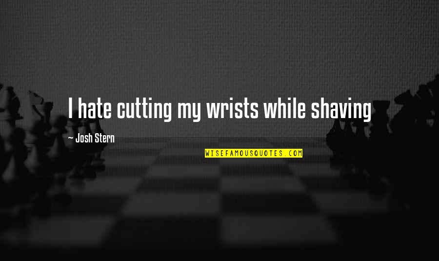 The Past In Beloved Quotes By Josh Stern: I hate cutting my wrists while shaving