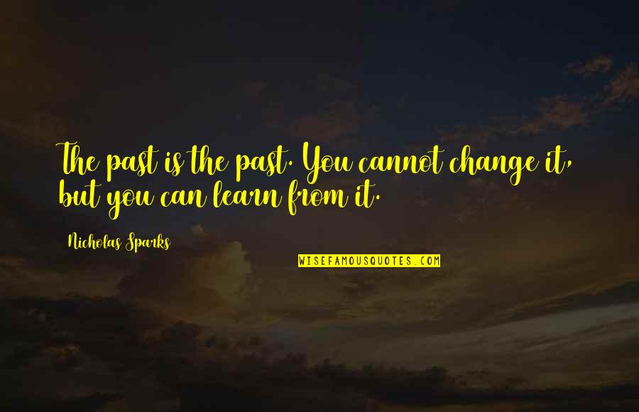 The Past Learn From It Quotes By Nicholas Sparks: The past is the past. You cannot change The Past Learn From It Quotes By Nicholas Sparks: The past is the past. You cannot change