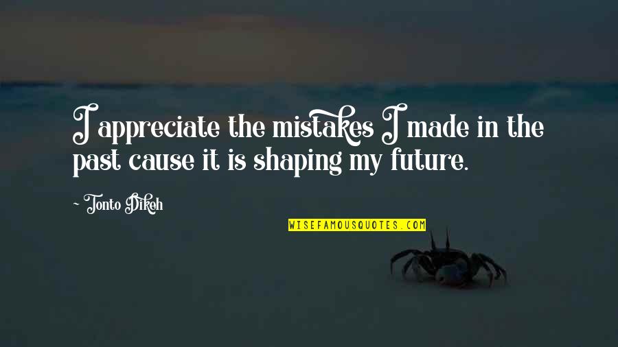 The Past Shaping The Future Quotes By Tonto Dikeh: I appreciate the mistakes I made in the