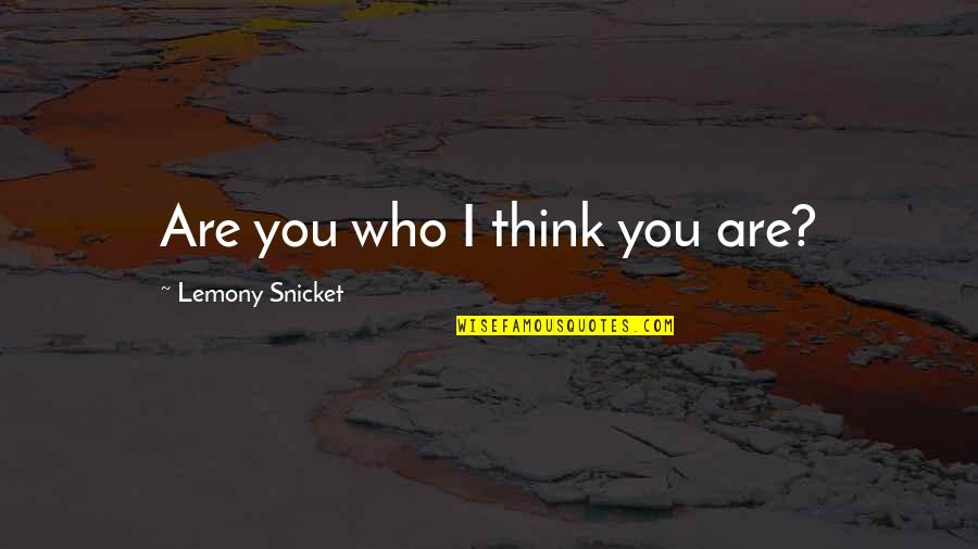 The Penultimate Peril Quotes By Lemony Snicket: Are you who I think you are?