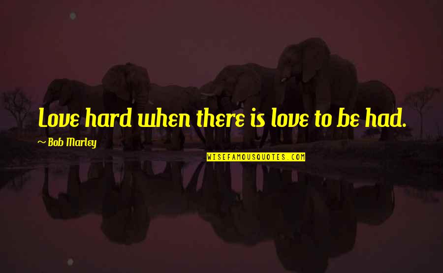 The Perfect Guy Love Quotes By Bob Marley: Love hard when there is love to be