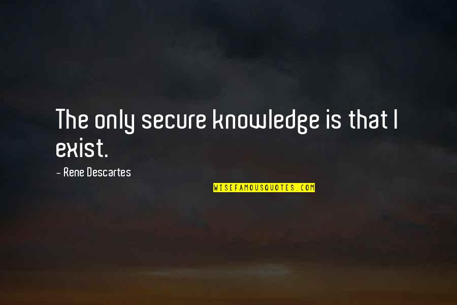 The Perfect Storm Mark Wahlberg Quotes By Rene Descartes: The only secure knowledge is that I exist.