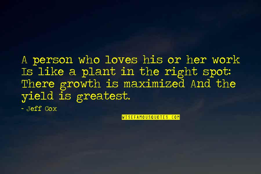 The Person Who Loves Quotes By Jeff Cox: A person who loves his or her work