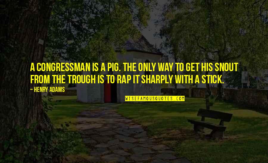 The Pig Quotes By Henry Adams: A congressman is a pig. The only way