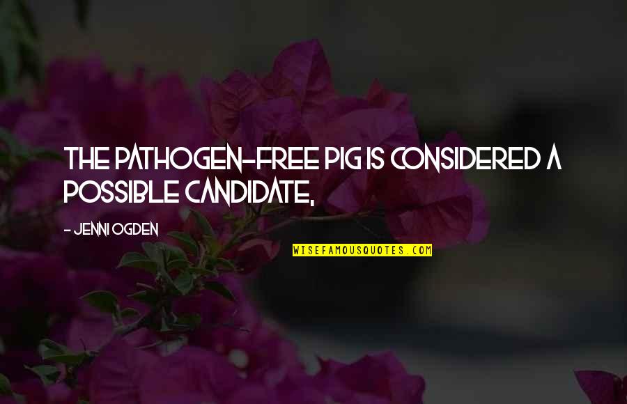 The Pig Quotes By Jenni Ogden: The pathogen-free pig is considered a possible candidate,