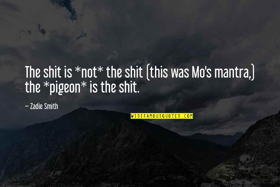 The Pigeon Quotes By Zadie Smith: The shit is *not* the shit (this was